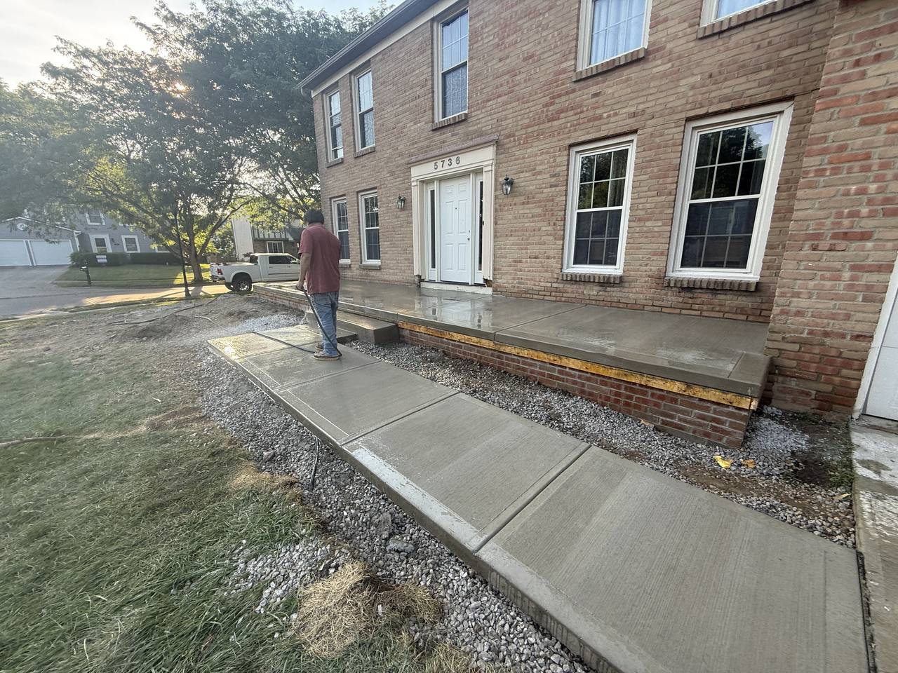 Front entry steps and walkway